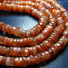14 inches so gorgeous - natural SUNSTONE - smooth polished - wheel shape beads - size 5 mm approx nice sunshine flashy fire